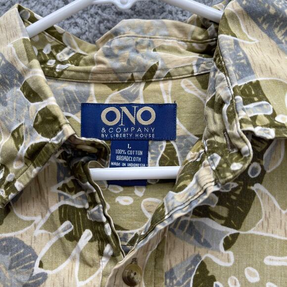 Hawaiian Shirt Men's Large Liberty House Aloha Button Up Luau Short Sleeve - Picture 4 of 12